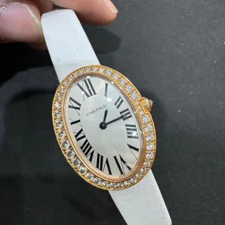 Cartier Baignoire WB520004 31.5mm Rose gold Silver