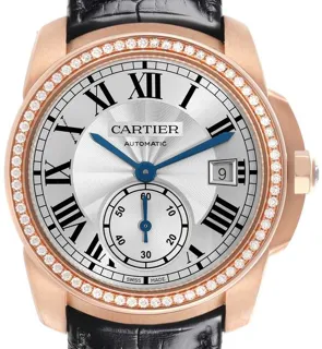 Cartier Caliber WF100013 38mm Rose gold Silver