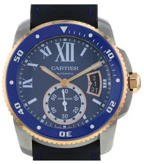 Cartier Calibre de Cartier W2CA0008 43mm Rose gold and Stainless steel Blue