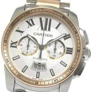 Cartier Calibre de Cartier W7100042 43mm Rose gold and Stainless steel Silver