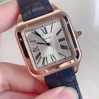 Cartier Santos Dumont WGSA0032 46.5mm Rose gold Silver