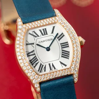 Cartier Tortue 2645 34mm Rose gold Silver