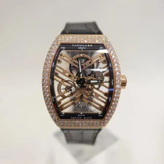 Franck Muller Vanguard V45 S6 SQT Yellow gold Skeletonized