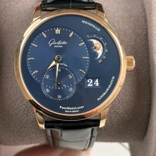 Glashütte PanoMaticLunar 1-90-02-11-35-30 40mm Rose gold Blue