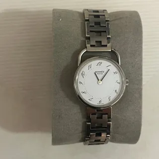 Hermès Arceau 25mm Stainless steel White