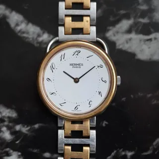 Hermès Arceau 30mm Stainless steel White