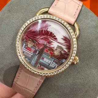 Hermès Arceau LES LÉOPARDS Rose gold