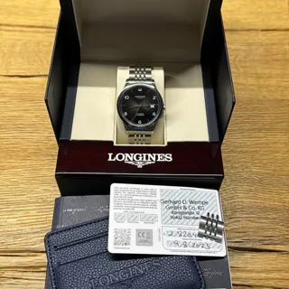 Longines Record L2.820.4.56.6 Stainless steel Black