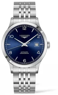 Longines Record L2.821.4.96.6 40mm Stainless steel Blue