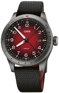 Oris ProPilot 798 7773 4268-07 3 20 14GLC 41.5mm Stainless steel and PVD Black and Red