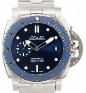 Panerai Submersible PAM01068 42mm Stainless steel Blue