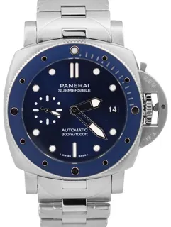 Panerai Submersible MINT 2022 PAPERS 42mm Stainless steel Blue