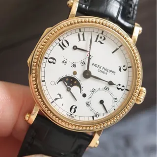 Patek Philippe Moonphase 5015J 35mm Yellow gold White