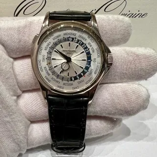 Patek Philippe World Time 5130G-001 39.5mm White gold Silver