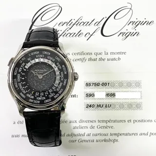 Patek Philippe World Time 5575G-001 40mm White gold Black