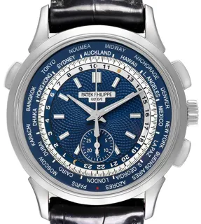 Patek Philippe World Time Chronograph 5930G-001 39.5mm White gold Blue