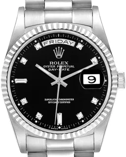 Rolex President 18239A 36mm White gold Black