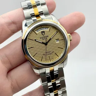 Tudor Glamour 56003 39mm Yellow gold and Stainless steel Champagne