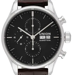 Union Glashütte Viro Chronograph D011.414.16.051.00 44mm Stainless steel Black