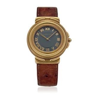 Tiffany Intaglio M0830. 35mm 18k yellow gold Blue