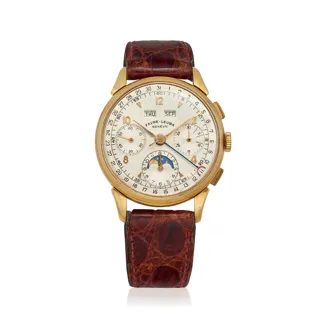 Favre-Leuba Chronograph Dato-Compax 18k Gold Silver