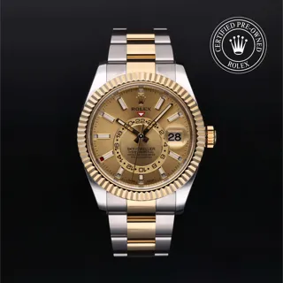 Rolex Sky-Dweller 326933 42mm Yellow gold and Stainless steel Champagne