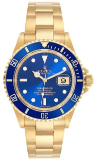 Rolex Submariner 16618 Yellow gold Blue