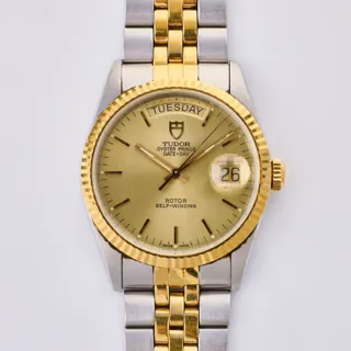 Tudor Oyster Prince Date Day 76213/6284-20 36mm Stainless steel and Gold-plated Champagne