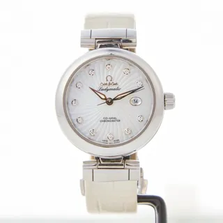 Omega De Ville Ladymatic 425.33.34.20.55.00 34mm Ceramic and Stainless steel White