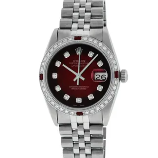 Rolex Datejust Stainless steel and 18k white gold Red