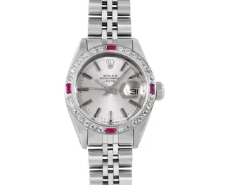 Rolex Date Stainless steel and 18k white gold Silver