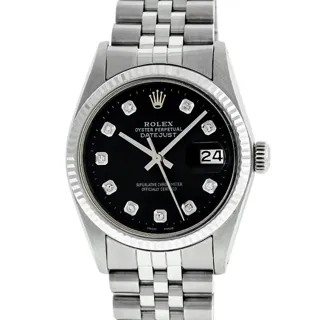 Rolex Datejust White gold and Stainless steel Black