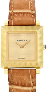 Boucheron Carru00e9e 23mm Yellow gold Champagne