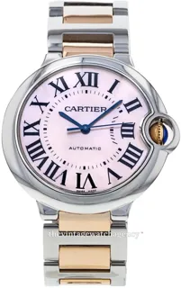 Cartier Ballon Bleu W6920033 36.5mm Rose gold and Stainless steel Pink