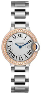 Cartier Ballon Bleu 28mm Rose gold and Stainless steel Silver