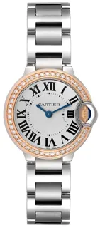 Cartier Ballon Bleu 28mm Rose gold and Stainless steel Silver