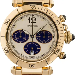 Cartier Pasha W3000951 38mm Yellow gold White