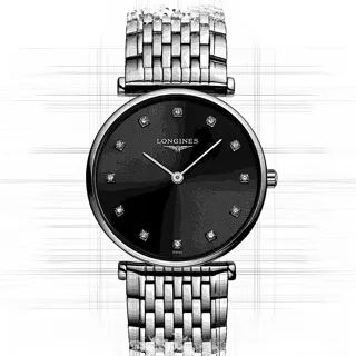 Longines La Grande Classique L4.512.4.58.6 Stainless steel Schwarz