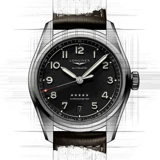 Longines Spirit L3.410.4.53.0 Stainless steel Schwarz