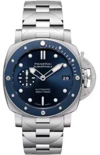 Panerai Submersible PAM02068 42mm Stainless steel Blue