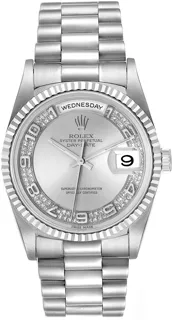 Rolex President Day-Date 18239 White gold Silver