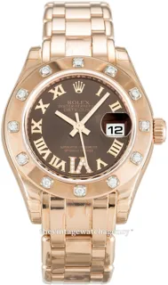 Rolex Pearlmaster 80315-0013 29mm Rose gold Brown