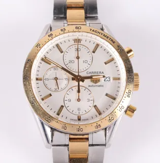 TAG Heuer Carrera CV2050-2 42mm 18k Gold and Stainless steel White