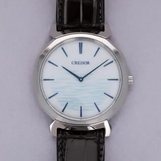 Credor Linealx GCBY999 38mm Stainless steel Blue and White