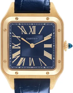 Cartier Santos Dumont WGSA0077 43.5mm Yellow gold Blue