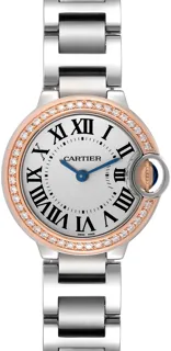 Cartier Ballon Bleu we902079 28mm Rose gold and Stainless steel Silver