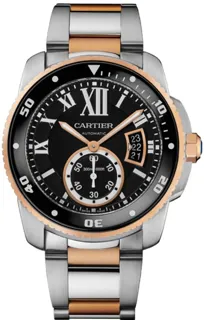 Cartier Calibre de Cartier W7100054 42mm Rose gold and Stainless steel Black