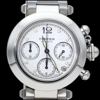 Cartier Pasha Chronograph 36mm Stainless steel White