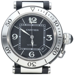 Cartier Pasha Seatimer 40mm Stainless steel Black