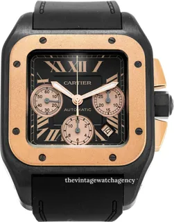 Cartier Santos W2020004 Rose gold Black